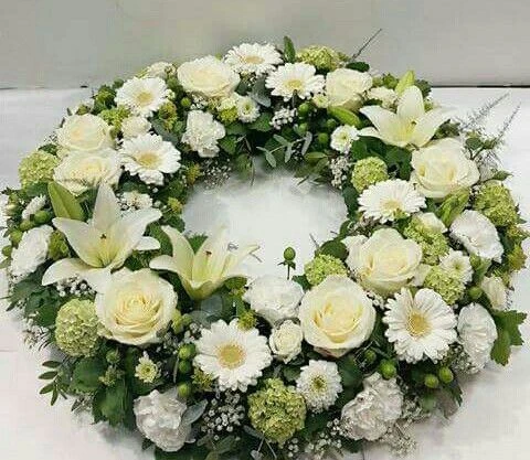 White Lilies with Green Foilage and other flowers