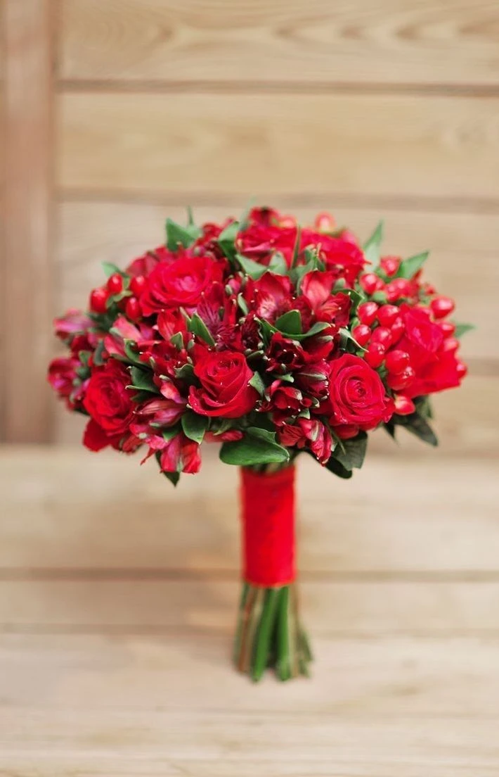 Roses and Berries Bridal Bouquet